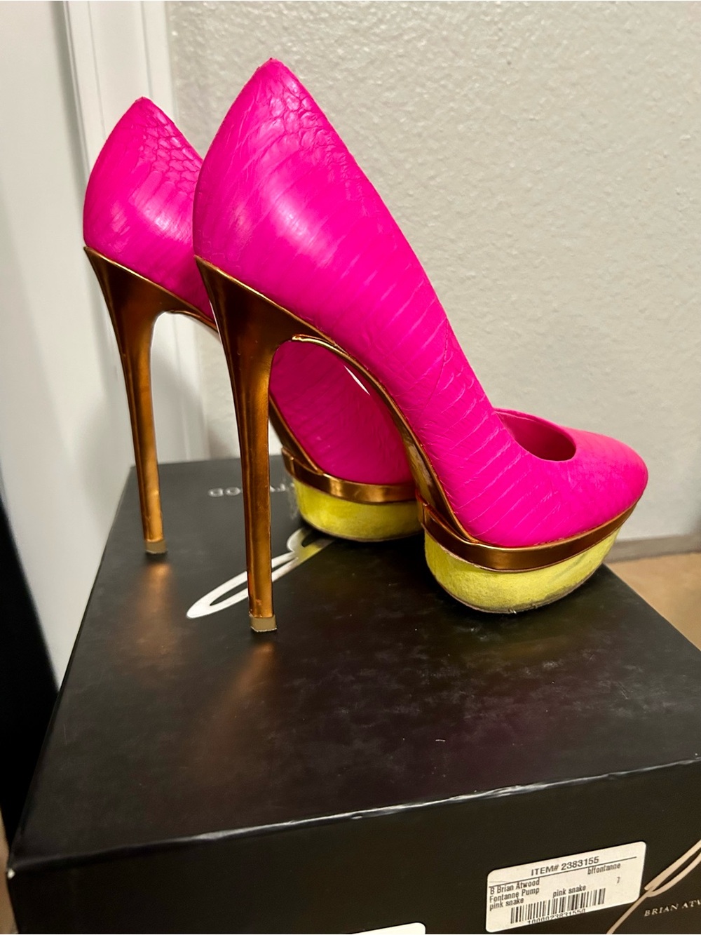 Brian Atwood Hot Pink Platform Heels